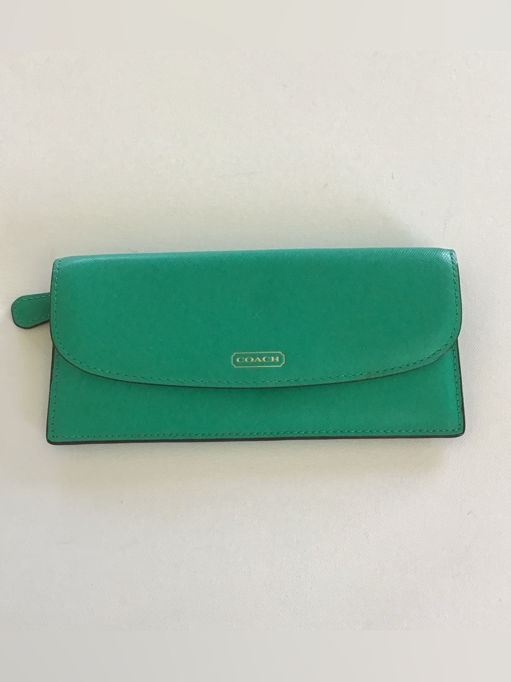 Coach Teal Green Leather Continental Wallet